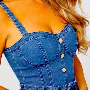 GUESS Fitz Denim Bustier Top - NWT
